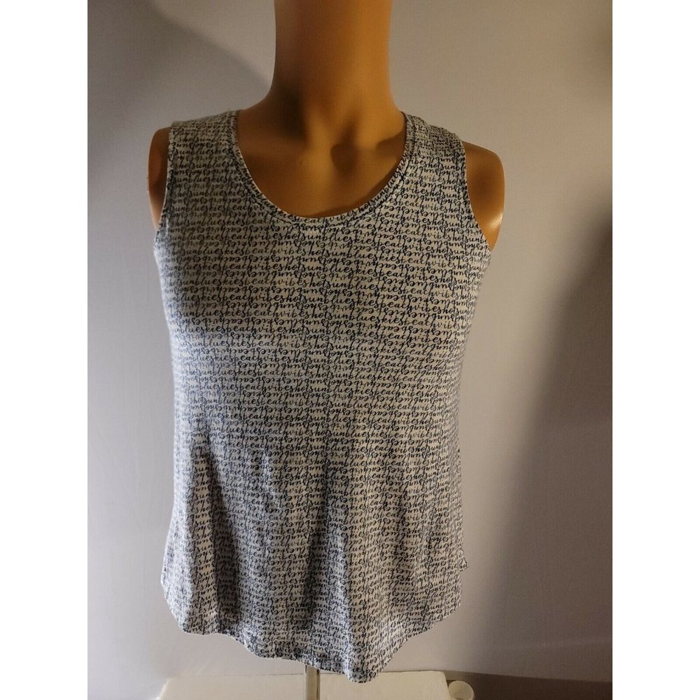 Tabitha webb Womens Size S White W/ Writing sleeveless tank top